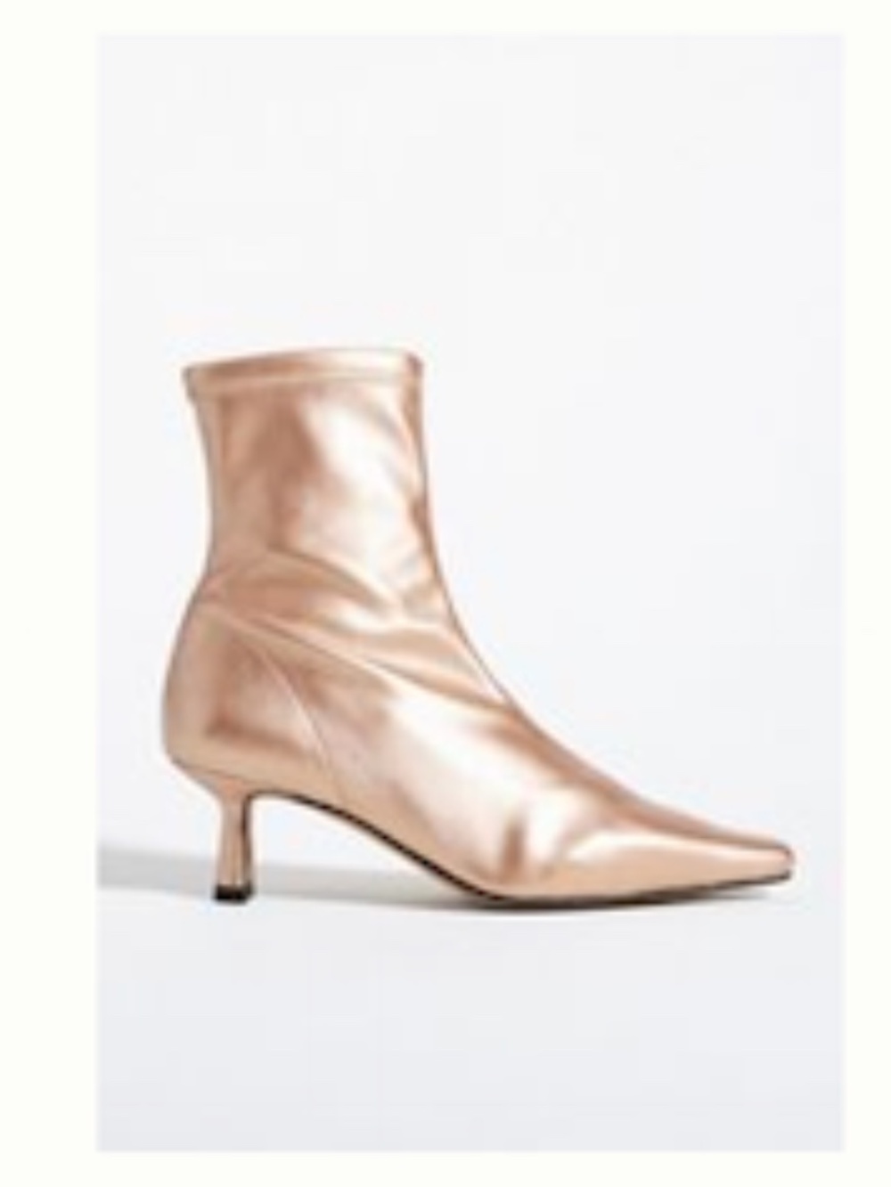 Angel Alarcon Pointed-Toe Kitten-Heel Boots - NWT - Size 6 -6/12 (37)- Gold